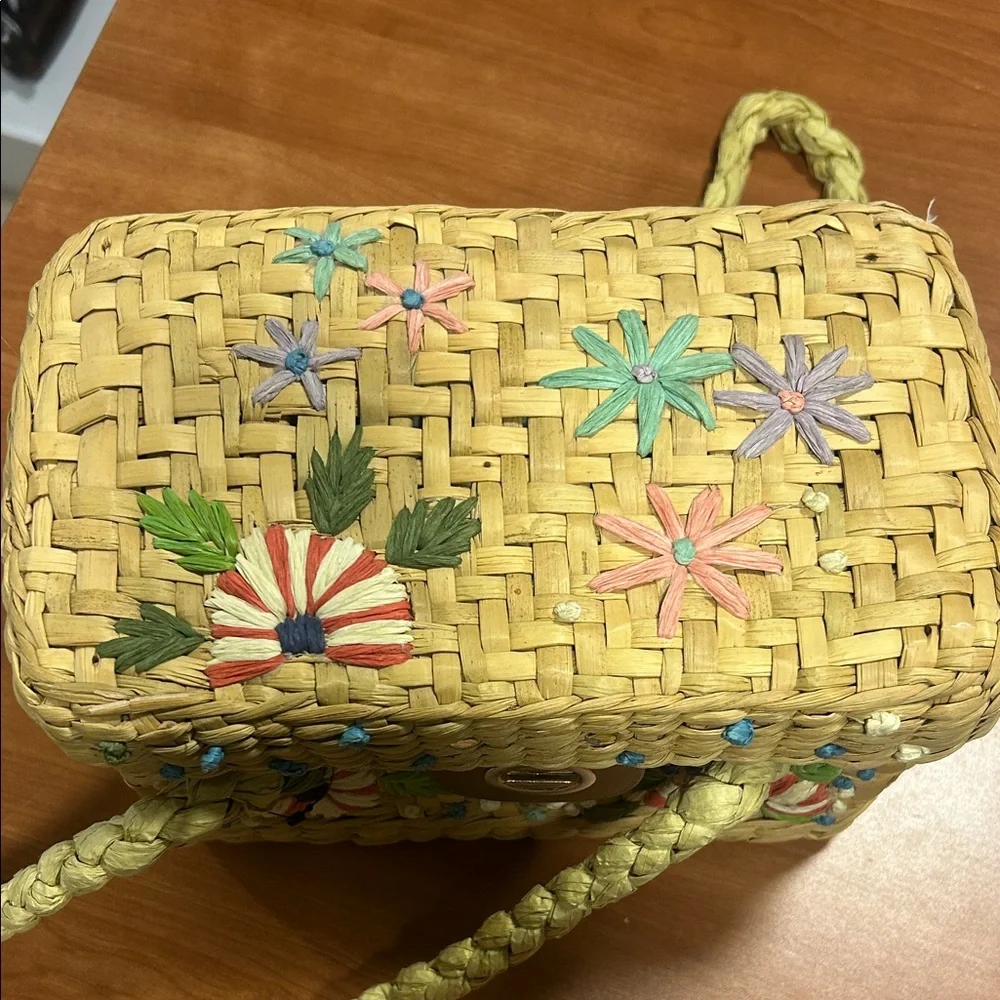 Zara Woven Floral Shoulder Bag - Picture 2 of 5